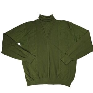 Vintage Leonardo Strassi Sweater Size M Turtleneck 60s 70s Textured Cotton